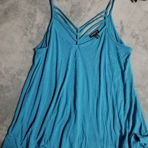 Blue strappy tank